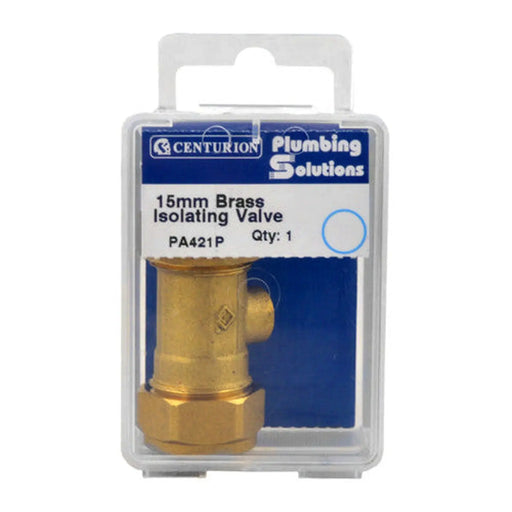 15mm Isolating Value - Screw Tyupe Shut Off - Brass - Pack of 5