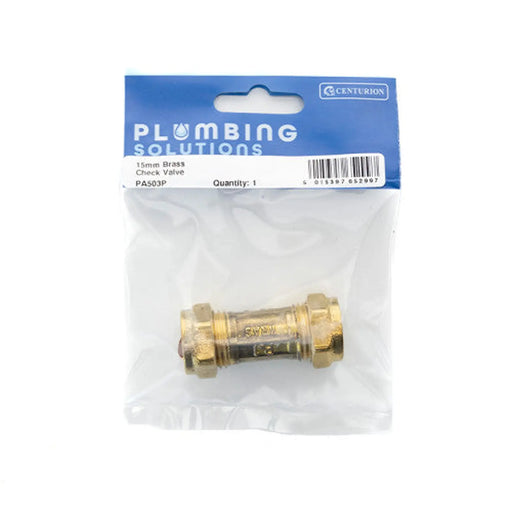 15mm Check Valve - Brass - Pack of 3
