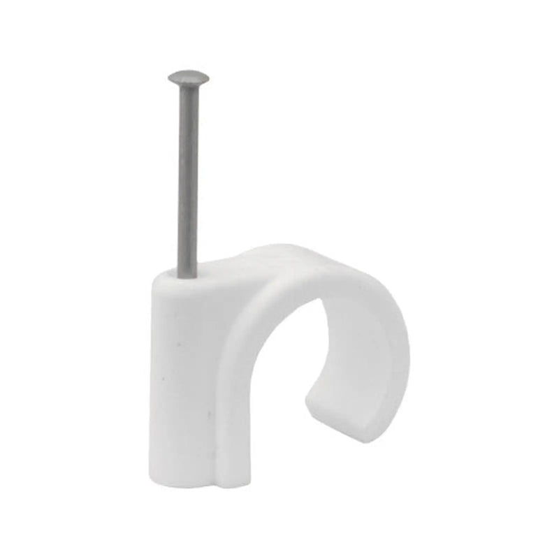 10mm Plastic Nail In Pipe Clips (Pack of 5)