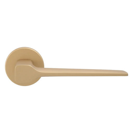 Sonica Lever On Sprung Push-On Round Rose Osa (Satin Brass) - Satin Brass