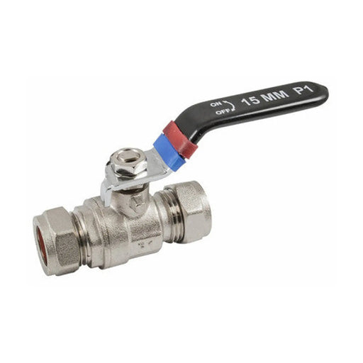 22mm Lever Ball Valve with Red/Blue ID Rings - Pack of 3