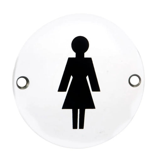 76Mm Sign - Female - Face Fix - Bright Stainless Steel