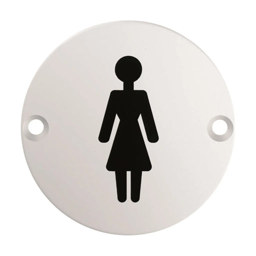 76Mm Sign - Female - Face Fix - Satin Stainless Steel