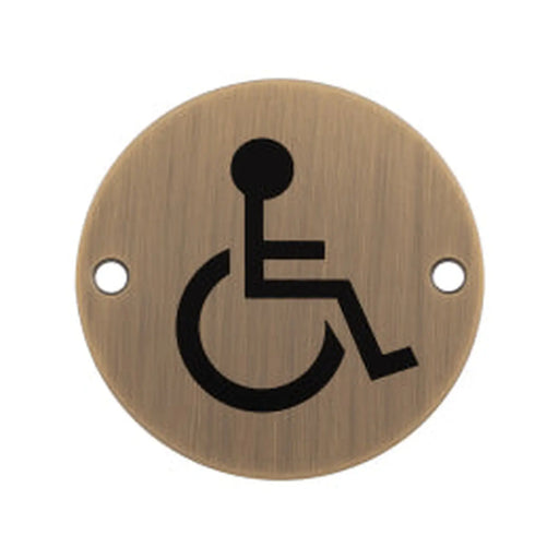 76Mm Sign - Accessible - Face Fix - Antique Brass
