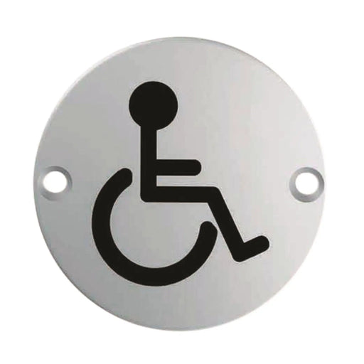 76Mm Sign - Accessible - Face Fix - Satin Stainless Steel