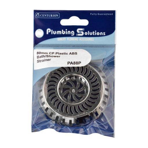 80mm Plastic Bath/Shower Strainer - Chrome Plated - Pack of 5