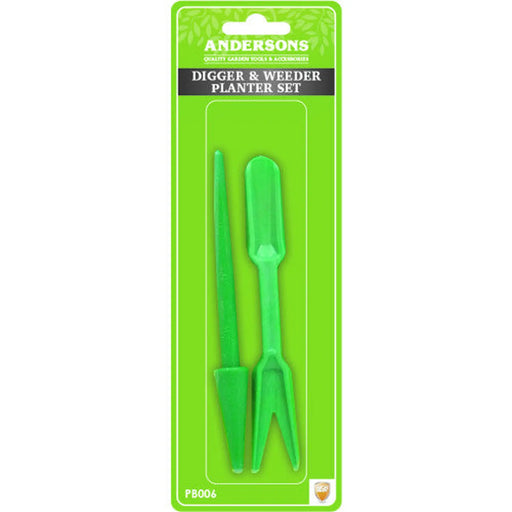 Dibber & Weeder Planting Set, Green, 2 Pack - Pack of 12