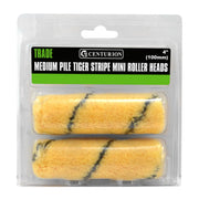 Trade Medium Pile Tiger Stripe Mini Rollers, 100mm / 4" (Set of 2) - Pack of 10