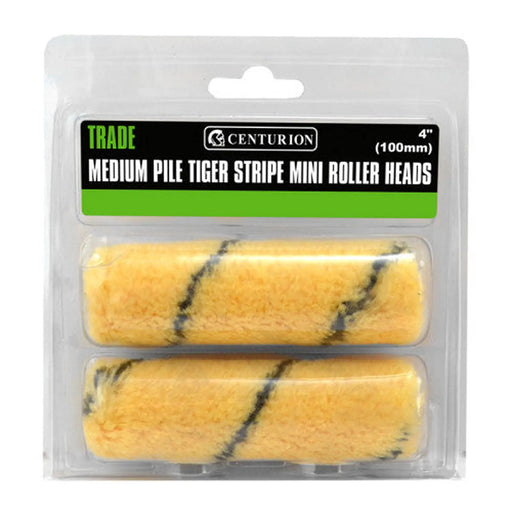 Trade Medium Pile Tiger Stripe Mini Rollers, 100mm / 4" (Set of 2) - Pack of 10