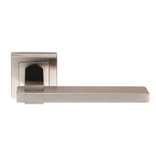 Tange Lever On Sprung Push-On Square Rose - Satin Stainless Steel