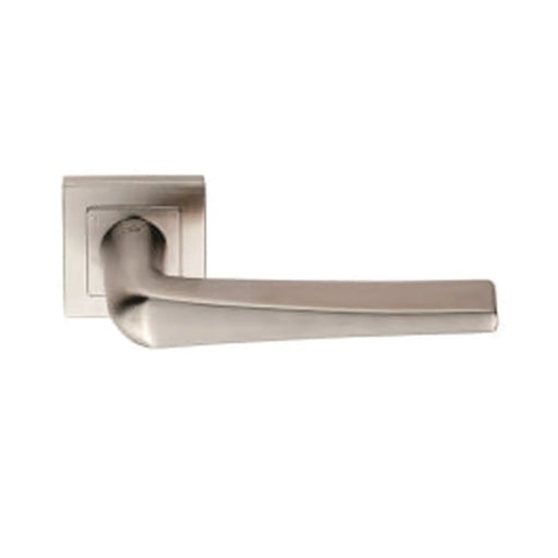 Plaza Lever On Sprung Push-On Square Rose - Satin Stainless Steel