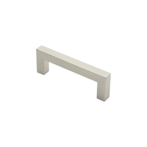 19Mm Dia. Square Mitred Pull Handle - 150Mm C/C - Bolt Through Fixing - Satin Stainless Steel