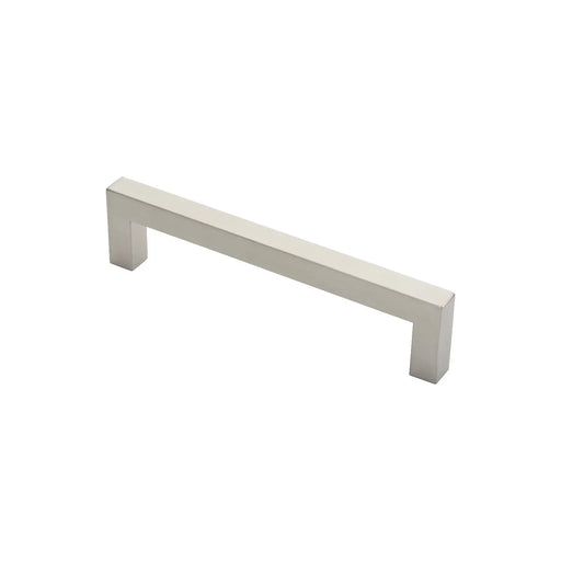 19Mm Dia. Square Mitred Pull Handle - 225Mm C/C - Bolt Through Fixing - Satin Stainless Steel