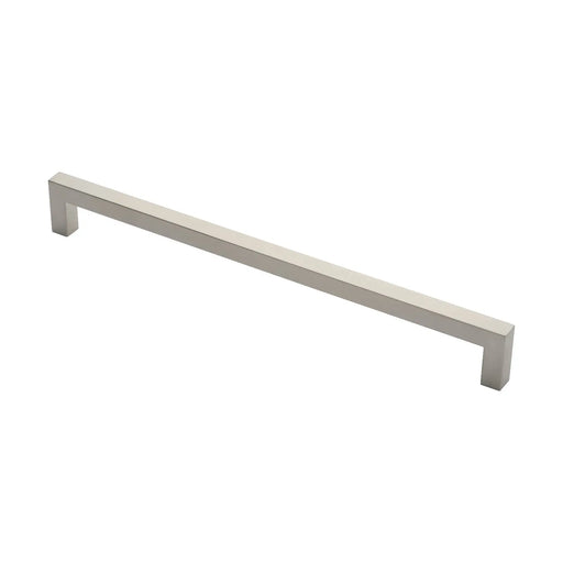 19Mm Dia. Square Mitred Pull Handle - 450Mm C/C - Bolt Through Fixing - Satin Stainless Steel
