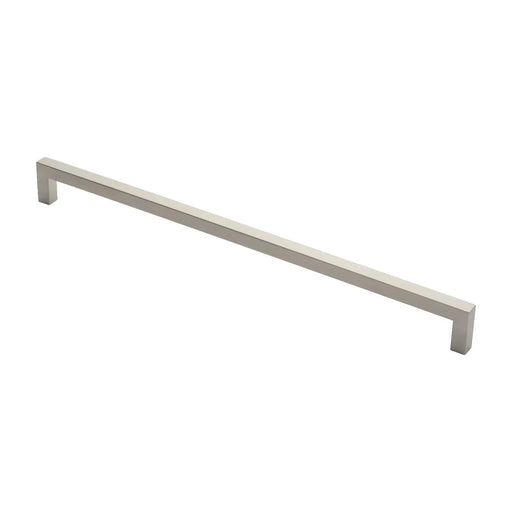 19Mm Dia. Square Mitred Pull Handle - 600Mm C/C - Bolt Through Fixing - Satin Stainless Steel