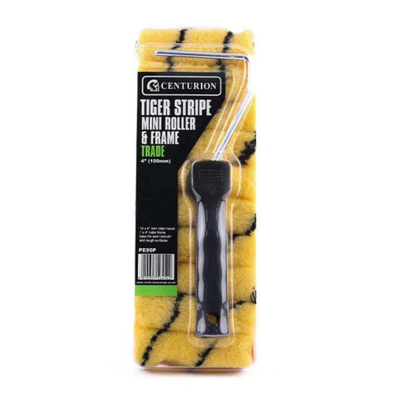 Trade Medium Tiger Stripe Mini Roller Kit, 100mm / 4" (Set of 10 - Pack of 10