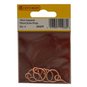 15mm Coppered Picture Screw Rings (Pack of 4) - Pack of 5