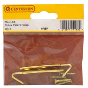 60mm EB Picture Plate 'J' Hook (Pack of 2) - Pack of 5