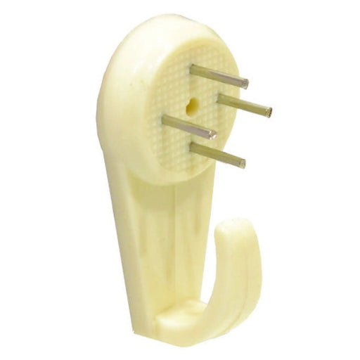 40mm Plastic Hard Wall Picture Hooks - Pack of 100