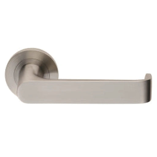 Zurigo Lever On Sprung Screw-On Round Rose - Satin Stainless Steel