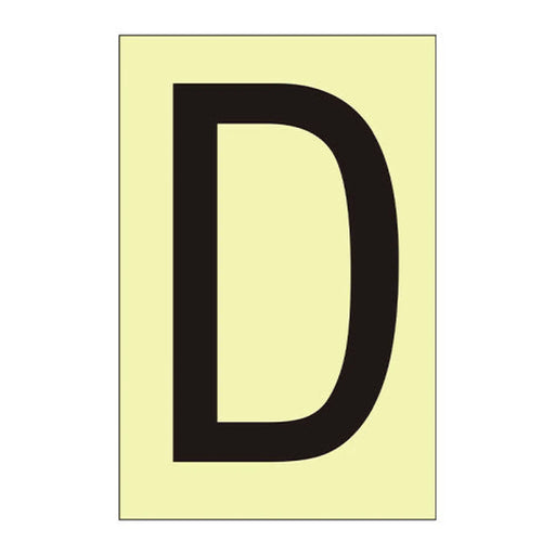 Character 'D' - Photoluminescent Vinyl - 50mm - Min Order 6