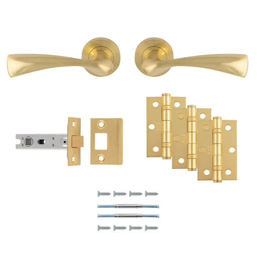 Sintra Latch Pack - Ultimate Door Pack - Satin Brass