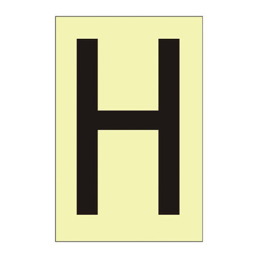 Character 'H' - Photoluminescent Vinyl - 50mm - Min Order 6