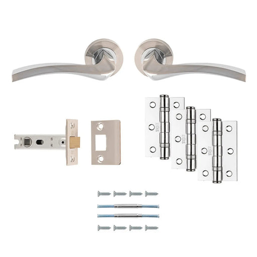 Sines Latch Pack - Ultimate Door Pack - Satin Nickel/Polished Chrome