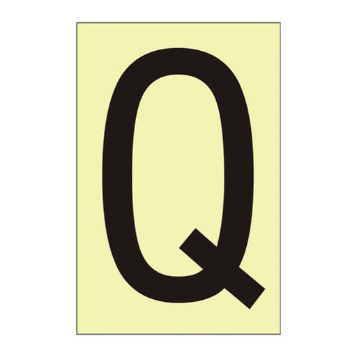 Character 'Q' - Photoluminescent Vinyl - 50mm - Min Order 6