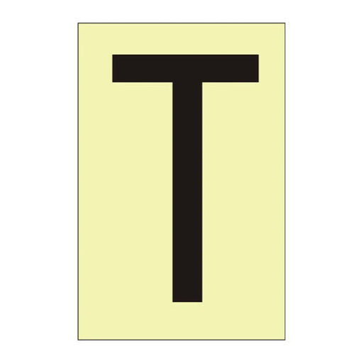 Character 'T' - Photoluminescent Vinyl - 50mm - Min Order 6