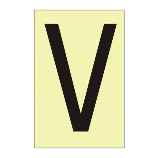 Character 'V' - Photoluminescent Vinyl - 50mm - Min Order 6