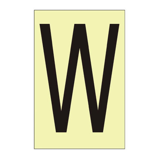 Character 'W' - Photoluminescent Vinyl - 50mm - Min Order 6