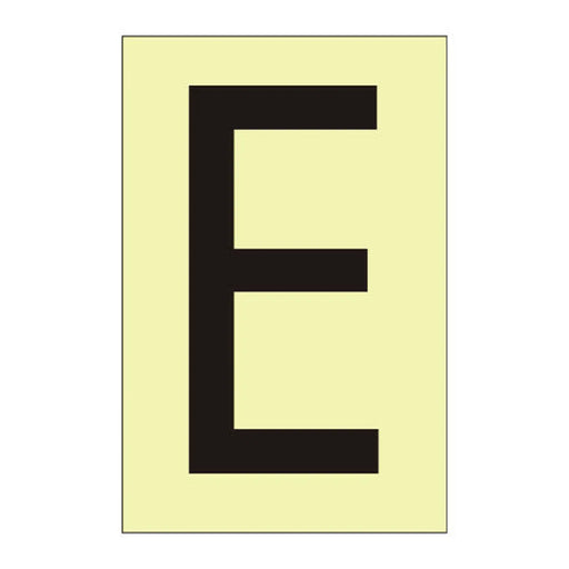Character 'E' - Photoluminescent Vinyl - 75mm - Min Order 6