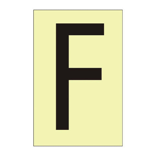 Character 'F' - Photoluminescent Vinyl - 75mm - Min Order 6