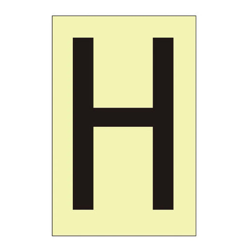 Character 'H' - Photoluminescent Vinyl - 75mm - Min Order 6