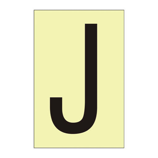 Character 'J' - Photoluminescent Vinyl - 75mm - Min Order 6