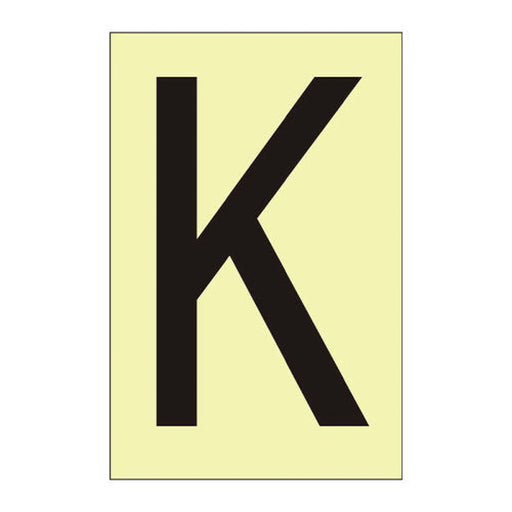Character 'K' - Photoluminescent Vinyl - 75mm - Min Order 6