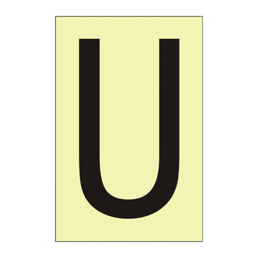 Character 'U' - Photoluminescent Vinyl - 75mm - Min Order 6