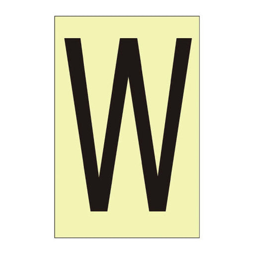 Character 'W' - Photoluminescent Vinyl - 75mm - Min Order 6