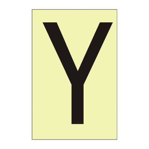 Character 'Y' - Photoluminescent Vinyl - 75mm - Min Order 6