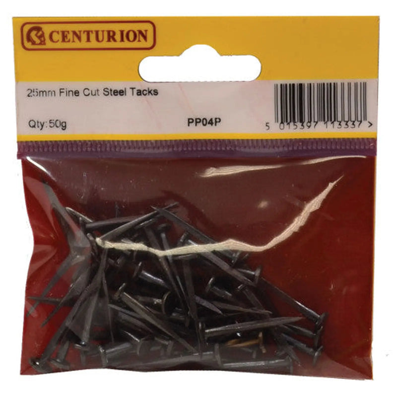 25mm Fine Cut Steel Tacks (50g) - Pack of 5