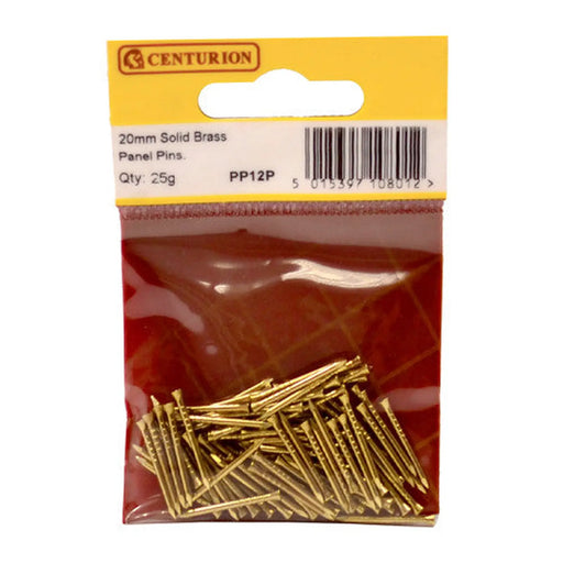 20mm Solid Brass Panel Pins (25g) - Pack of 5