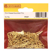 15mm Brassed Escutcheon Pins (50g) - Pack of 5