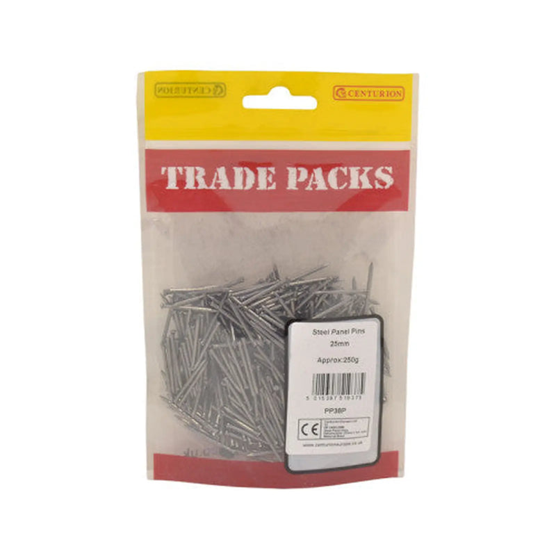 Panel Pins - Steel - 25mm - (250g Pack) - Pack of 5