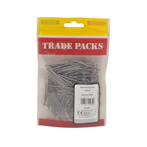 Panel Pins - Steel - 40mm - (250g Pack) - Pack of 5