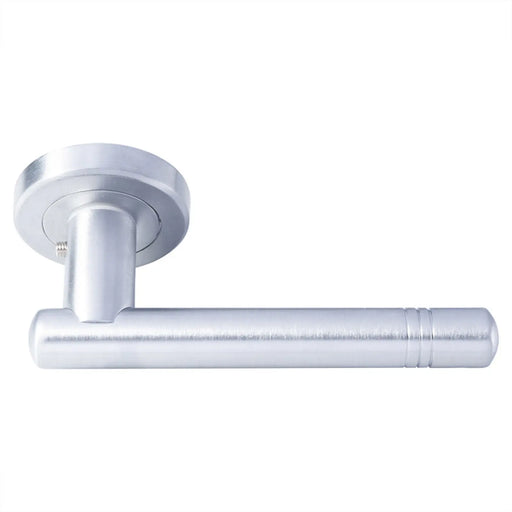 Atalaya Lever On Sprung Screw-On Round Rose - Satin Chrome