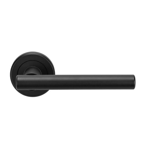 Philadelphia Lever On Sprung Screw-On Round Rose - Matt Black