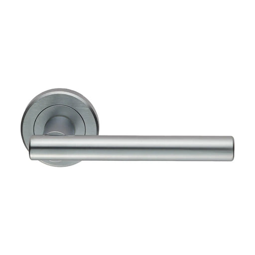 Philadelphia Lever On Sprung Screw-On Round Rose - Satin Chrome