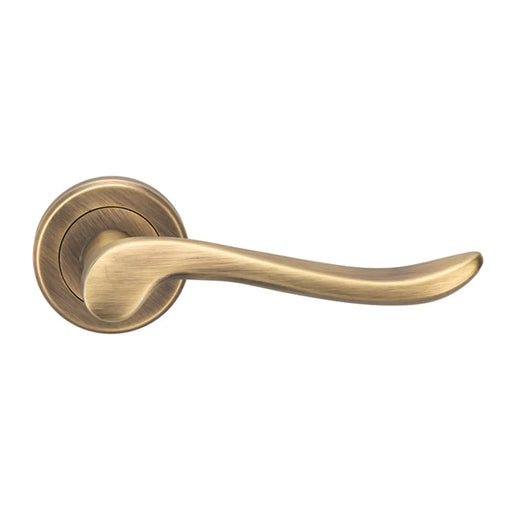 Verdun Lever On Sprung Screw-On Round Rose - Retail Pack - Antique Brass