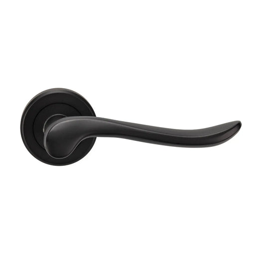 Verdun Lever On Sprung Screw-On Round Rose - Retail Pack - Matt Black
